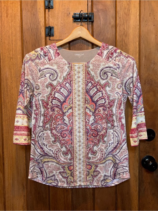 Coldwater Creek Tops - Coldwater Creek Multicolor Paisley Split-Neck Tunic